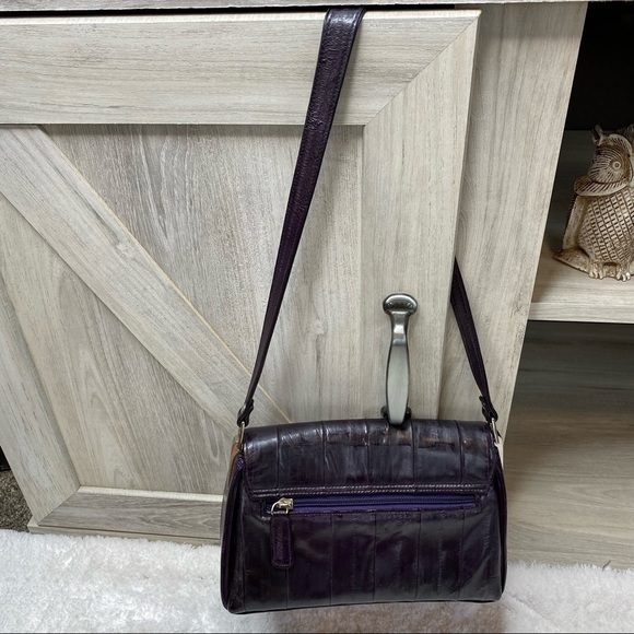 Lee Sands Genuine Eel Skin Shoulder Bag Purse Designer RARE - Picture 5 of 16